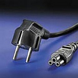 Кабел / Преходник ROLINE Захранващ кабел, Shuko към 3-pin (Compaq) notebook накрайник, 1.8 м, черен цвят