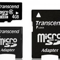 Флаш памет TRANSCEND 4GB micro SDHC card + Two Adapters