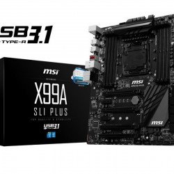 Дънна платка MSI X99A SLI PLUS, X99, DDR4 3333(O.C)/2133, SATA III, SATA Express, M.2 Socket, USB 3.1, LGA2011-3 