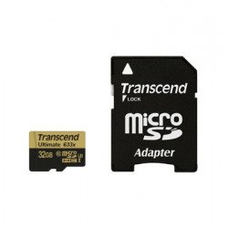 Флаш памет TRANSCEND 32GB microSDHC UHS-I (Class 3, MLC, 633x with adapter)