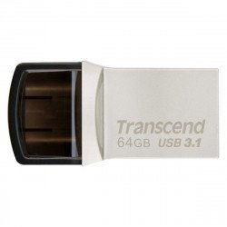 USB Преносима памет TRANSCEND 64GB JetFlash 890S USB 3.1 Type C, Silver