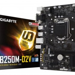 Дънна платка GIGABYTE B250M-D2V, B250, DDR4 2400/2133 MHz, VGA, DVI, LGA1151