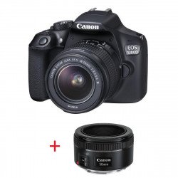 Цифров Фотоапарат CANON  EOS 1300D + EF-s 18-55 mm DC III + EF 50mm f/1.8 STM + DSLR ENTRY Accessory Kit (SD8GB/BAG/LC)