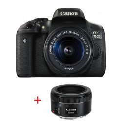Цифров Фотоапарат CANON  EOS 750D + EF-S 18-55 IS STM + EF 50mm f/1.8 STM + DSLR ENTRY Accessory Kit (SD8GB/BAG/LC)