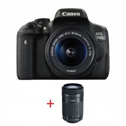 Цифров Фотоапарат CANON  EOS 750D + EF-S 18-55 IS STM + EF-S 55-250mm f/4-5.6 IS STM + DSLR ENTRY Accessory Kit (SD8GB/BAG/LC)
