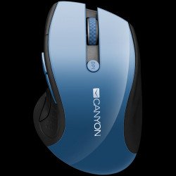Мишка CANYON CNS-CMSW01BL, 2.4Ghz wireless mouse, optical tracking - blue LED, 6 buttons, DPI 1000/1200/1600, Blue Gray pearl glossy