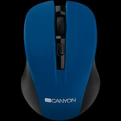 Мишка CANYON CNE-CMSW1BL, (Wireless, Optical 800/1000/1200 dpi, 4 btn, USB, power saving button), Blue
