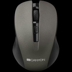 Мишка CANYON CNE-CMSW1G, (Wireless, Optical 800/1000/1200 dpi, 4 btn, USB, power saving button), Graphite