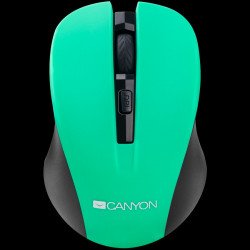 Мишка CANYON CNE-CMSW1GR, (Wireless, Optical 800/1000/1200 dpi, 4 btn, USB, power saving button), Green