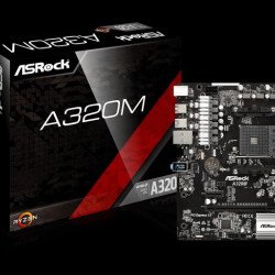 Дънна платки ASROCK A320M, AMD A320, DDR4 3200+(OC)/2667/2400/2133, M.2 Socket, AM4