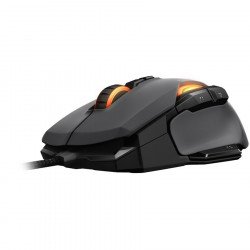 Мишка ROCCAT Kone AIMO, RGBA Smart Customization Gaming Mouse, grey,ROCCAT Owl-Eye optical sensor with 12000dpi,50 Mio. lifecycle switches,1000Hz polling rate/1ms,50G acceleration,ARM Cortex-M0 50MHz,512kB onboard memory,EASY-SHIFT[+] TECHNOLOGY