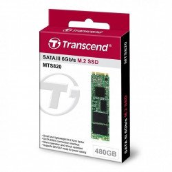 SSD Твърд диск TRANSCEND 480GB, M.2 2280 SSD MTS820, SATA III, 3D NAND TLC, TS480GMTS820S