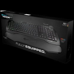 Клавиатура ROCCAT Horde AIMO Membranical RGB Gaming Keyboard, Black, ARM Cortex-M0+ 50MHz, 512kB onboard memory, 1000Hz polling rate, LED driver, 256 steps PWM control, 1.8m braided USB cable