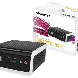 Компютър GIGABYTE Mini-PC Barebone Brix GB-BLCE-4000C, Intel Celeron N4000 up to 2.60GHz 4MB, HDMI, VGA, 1x SO-DIMM DDR4, 2.5