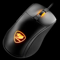 Мишка COUGAR SURPASSION Gaming Mouse, PixArt PMW3330 Optical gaming sensor, 50-7200 DPI, Polling Rate 125/250/500/1000Hz, 50M OMRON gaming switch, 2 ZONE backlight, Golden-plated USB plug, LOD, Cable:1.8m