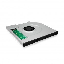 Външни твърди дискове RAIDSONIC IB-AC647 :: Монтажен адаптор за M.2 SSD в DVD гнездо на лаптоп и охладител, за 9.5 мм