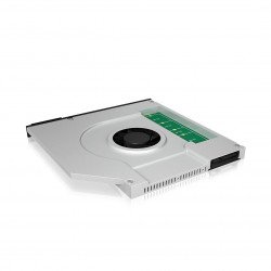 Външни твърди дискове RAIDSONIC IB-AC647 :: Монтажен адаптор за M.2 SSD в DVD гнездо на лаптоп и охладител, за 9.5 мм