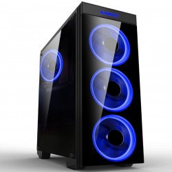 Кутии и Захранвания MAKKI Case ATX Gaming - MAKKI-8872-BLUE - 4x120mm BLUE double ring fans