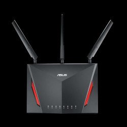 Мрежово оборудване ASUS RT-AC2900, AC2900 Dual Band Gigabit WiFi Gaming Router with MU-MIMO, AiMesh for mesh wifi system, AiProtection network security by Trend Micro, WTFast game accelerator and Adaptive QoS