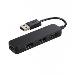 Аксесоари HAMA 4-портов хъб USB 2.0  Slim, 4 x  USB-A, Bus-Powered, Черен