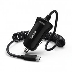 USB захранващ адаптер HAMA Зарядно за кола 178261, micro-USB, 2.4 A, Черен