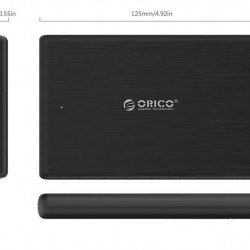 Външни твърди дискове ORICO Външна кутия за диск Storage - Case - 2.5 inch USB3.0 Black - 2189U3-BK