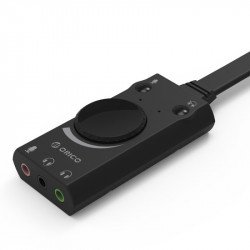 Audio / Мултимедия ORICO Външна звукова карта USB Sound card - 2 headphones, mic - SC1-BK