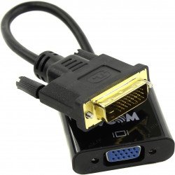 Кабел / Преходник VCOM Активен преходник Adapter DVI-D 24+1 M -> VGA F Active - CG491-0.15m