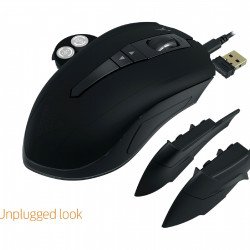 Мишка GAMDIAS Геймърска мишка Gaming Mouse - HADES M1 - 10800dpi, (Wired and Wireless), RGB, weight tunning