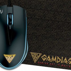 Мишка GAMDIAS Геймърска мишка с подложка Gaming Mouse - ZEUS E1A + PAD NYX E1 - 4200dpi, backlight