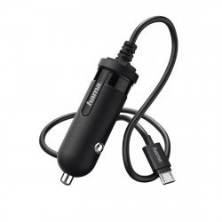 USB захранващ адаптер HAMA Зарядно за кола 178302, micro-USB, 2.4 A, Черен