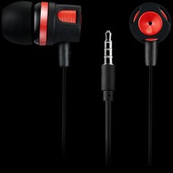 Слушалки CANYON CNE-CEP3R, Stereo earphones with microphone, 1.2M, red