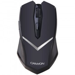 Мишка CANYON CNE-CMSW3 (Wireless, Optical 800/1280 dpi, 4 btn, USB, power saving technology), Black