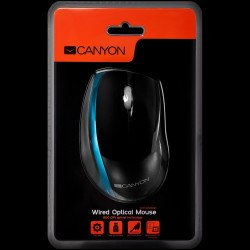 Мишка CANYON Mouse Box CNR-MSO01N (Cable, Optical 800dpi,3 btn,USB), Black/Blue