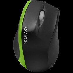 Мишка CANYON CNR-MSO01N (Cable, Optical 800dpi,3 btn,USB), Black/Green