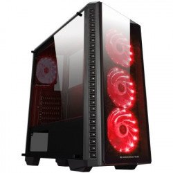 Кутии и Захранвания XIGMATEK ASTRO A EN40865 TEMPERED DESIGN (Three sides tempered glass), ATX , Mini ITX, Micro ATX, USB 3.0x1, USB 2.0x2, HD Audio in/out jacks, Pre-install 4x120mm LED Red Fans, CPU Cooler up to 158mm, VGA up to 360mm