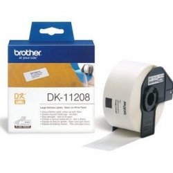 Оригинални консумативи BROTHER DK-11208 Large Address Paper Labels, 38mmx90mm, 400 labels per roll, (Black on White), DK11208