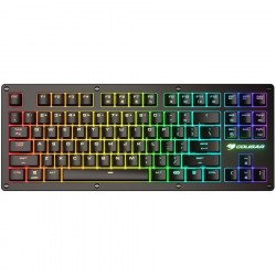 Клавиатура COUGAR PURI TKL RGB, Red Switches Mechanical Gaming Keyboard,N-key rollover(USB mode support),Key Backlight White LED,1000Hz/1ms Polling rate,Steel/Plastic,Magnetic Protective Cover,1.8m Braided Cable Length,Detachable Cable,CM system