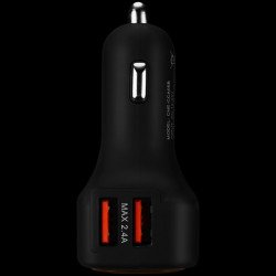 USB захранващ адаптер CANYON CNE-CCA05B, Universal  4xUSB car adapter, Input 12V-24V, Output 5V-4.8A, with Smart IC, black  rubber coating + orange LED