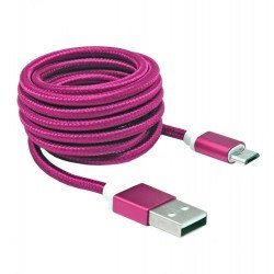 USB кабел SBOX USB AM-MICRO-15P :: USB кабел, Type A - Micro B, M/M, 1.5 м, розов