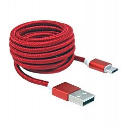 USB кабел SBOX USB AM-MICRO-15R :: USB кабел, Type A - Micro B, M/M, 1.5 м, червен