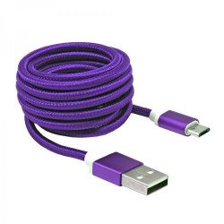 USB кабел SBOX USB AM-MICRO-15U :: USB кабел, Type A - Micro B, M/M, 1.5 м, лилав