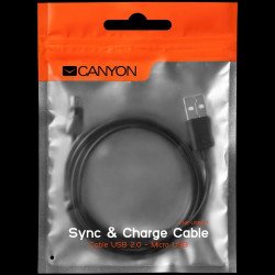 USB кабел CANYON CNE-USBM1B, Micro USB cable, 1M, Black