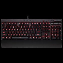 Клавиатура CORSAIR K70 RapidFire Mechanical (метална основа, Red Backlit, Cherry MX Speed, US layout) Black, CH-9101024-NA