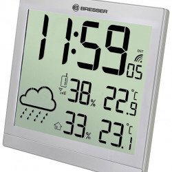 Аксесоари за оптика BRESSER TemeoTrend JC LCD RC Weather Station (Wall clock), silver