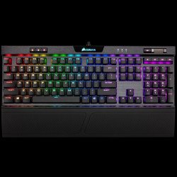 Клавиатура CORSAIR K70 RGB MK.2 Low Profile Mechanical (метална основа, RGB Backlit, Cherry MX Red, US layout) Black