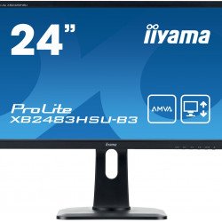 Монитор IIYAMA 23.8  XB2483HSU-B3  AMVA LED Panel, 1920x1080, 250cd/m2, 80M:1, 4ms, VGA, Displayport, HDMI, USB, speakers, height adjustable stand 