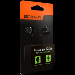 Слушалки CANYON Stereo earphones with microphone, Black