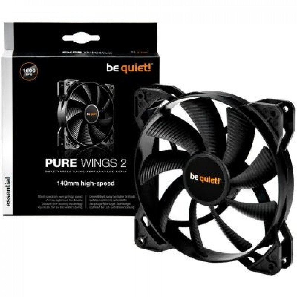 BE QUIET! Pure Wings 2 140mm 4-pin PWM High-Speed, Fan speed: 1.600RPM, 37.3 dB(A), BL083