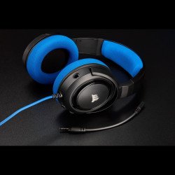 Слушалки CORSAIR HS35 Gaming Headset (50mm неодимови говорители, контрол на звука, микрофон) Blue,CA-9011196-EU